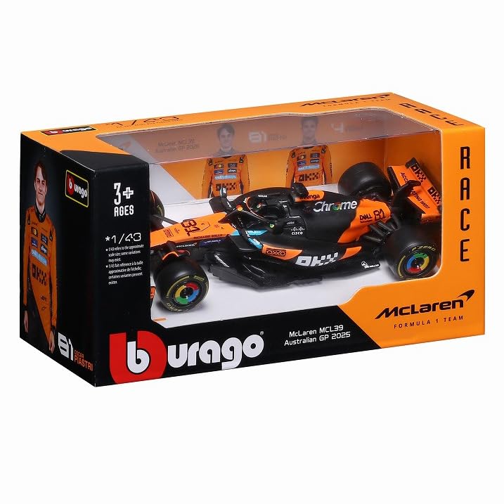Kyosho BURAGO McLaren F1 Team MCL39 2025 Australian GP Piastri Window Box Finished Model BUR38248P 1/43 No.81 O.