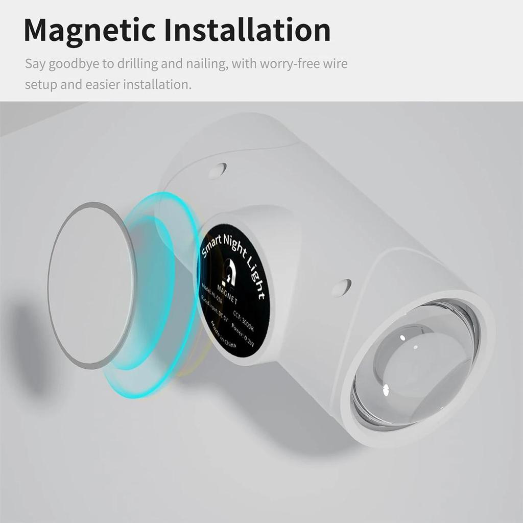 Motion Sensor Wall Lamp Gradient Ambient Night Light Human Rgb Lamps Body Decorative Dimmable Interior Outdoor Sensing Magnetic