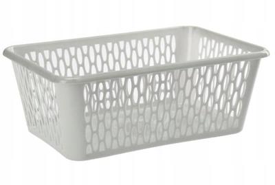 Gray Rectangular Storage Basket 26x37x15cm Universal Organizer