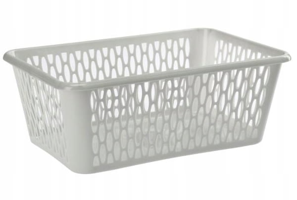 Gray rectangular storage basket 26x37x15cm universal organizer