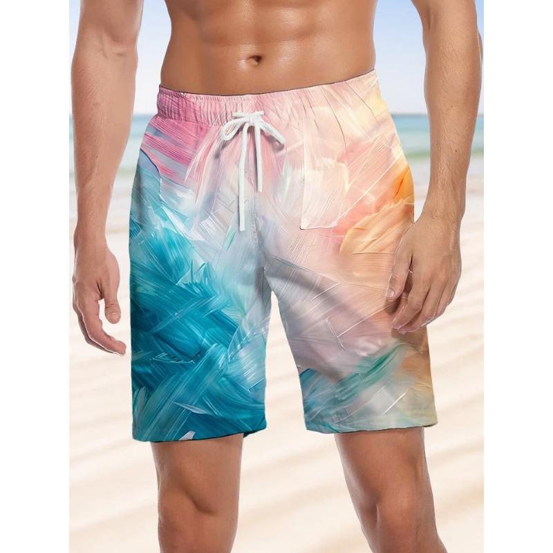 Novelty Men's Colorful Shorts Swimming Beach Shorts 3D Printing Surfboard Shorts Swim Trunks Men's and Women's Shorts