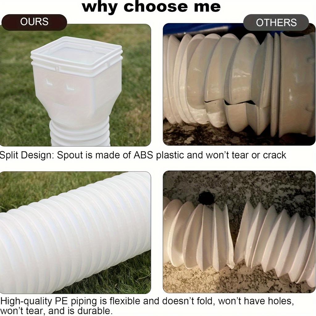 Flexible Downspout Extension for Gutter Drainage - 21 To 68 Inches, Easy Installation, Waterproof Rainwater Drainage System, Rainwater Management