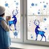071 Christmas Window Clings, Blue Gradient Snowflake and Static Stickers for Glass, Holiday Decor