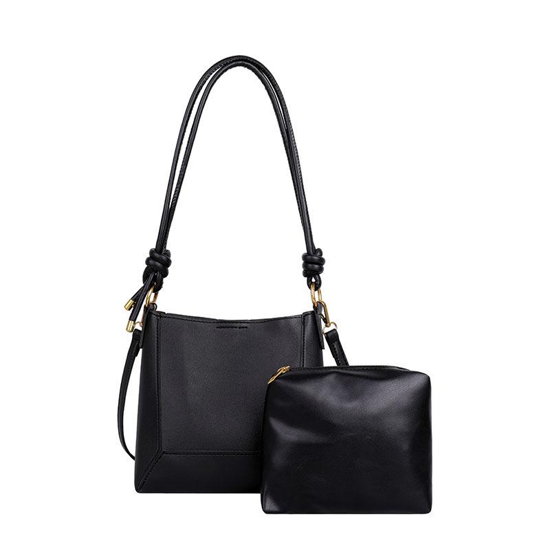 Single shoulder messenger bag, commuter bucket bag, high-end sense, simple child and mother, retro bag, niche large-capacity women's bag
