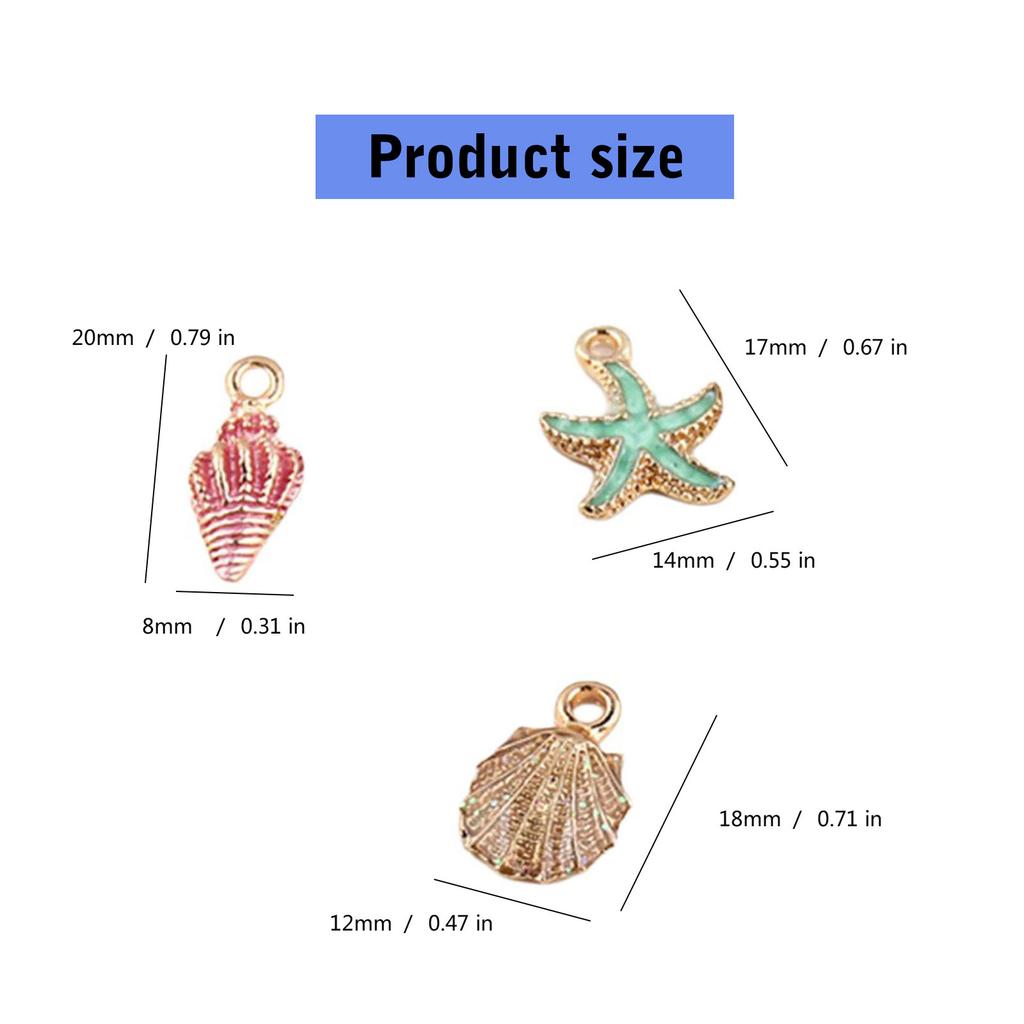 Alloy Conch Shell Starfish Pendant for Bracelets Necklaces and Keychains Beach Theme Accessories Jewelry Supplies