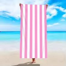 1 Stück Minimal gestreiftes Strandtuch, Ultrafeine Faser Schnelltrocknend Saugfähiges Handtuch, Strand Schwimmen Urlaub Strandtuch