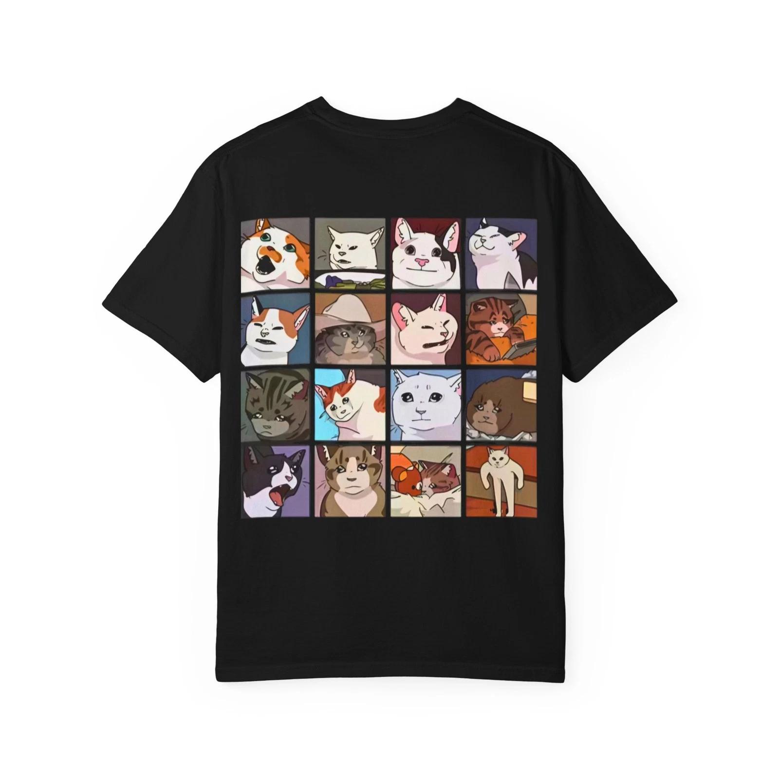 Cat Meme Unisex T-T-Shirt, Funny Cat T-Shirt, Kitty Graphic Tee L