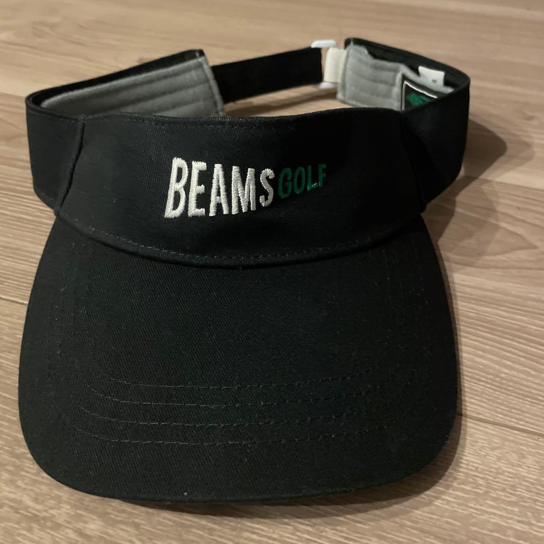 Used BEAMS GOLF logo embroidery sun visor black
