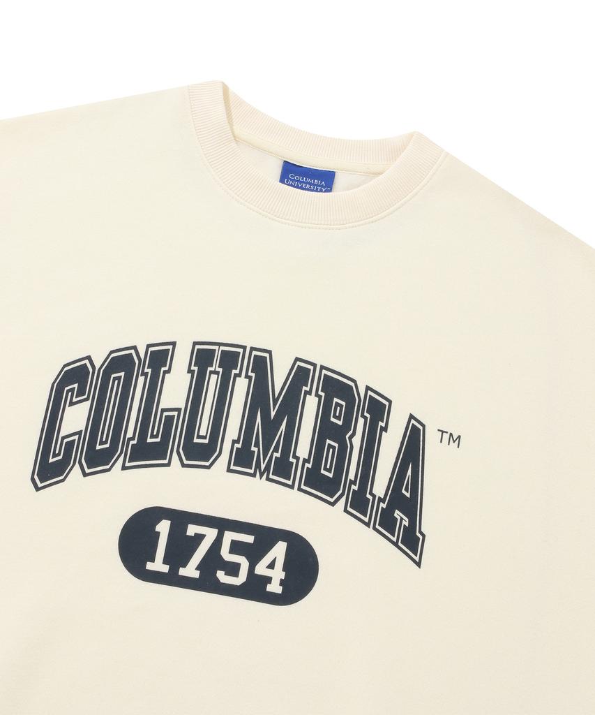 COLUMBIA UNIVERSITY 1754 Arch Logo Fleece Sweatshirts Cream