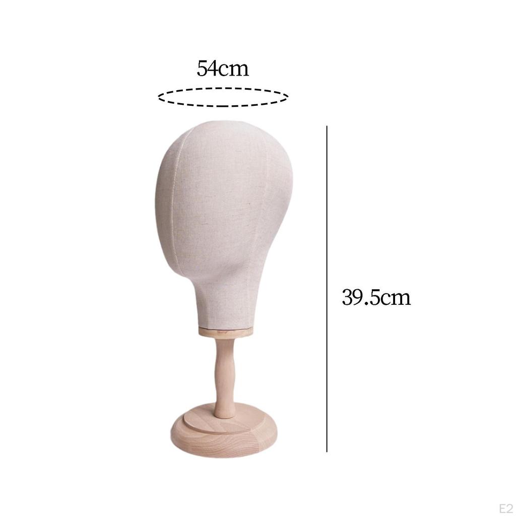 Wig Hat Display Holder Mannequin Head Model Tabletop Fashion with Wood Base Caps Storage Rack for