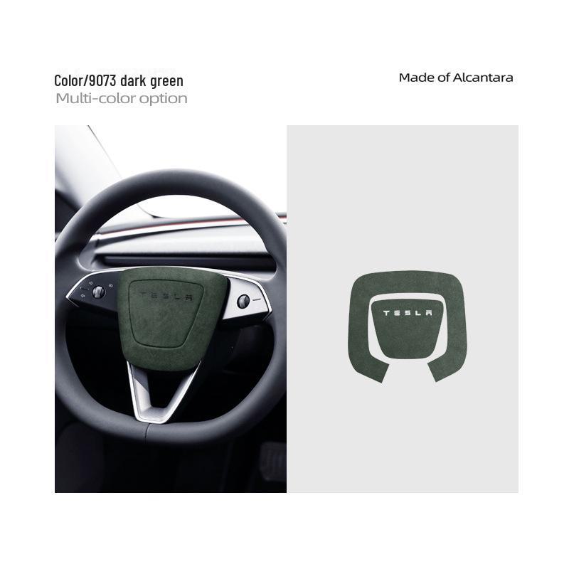 Alcantara Suede Sticker for Tesla Model 3 Steering Wheel Speaker Button