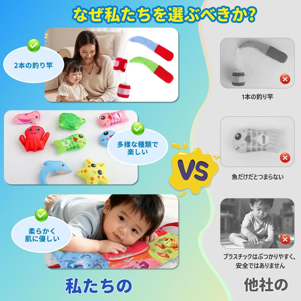 Montessori Fishing Educational Fabric Fishing Toy 29 Pieces Sanitation Law Includes shape color recognition and number recognition and Felt fishing