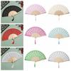 Flower Design Folding Fan Lace Pattern Hand Fan Portable Chinese Fan  Summer