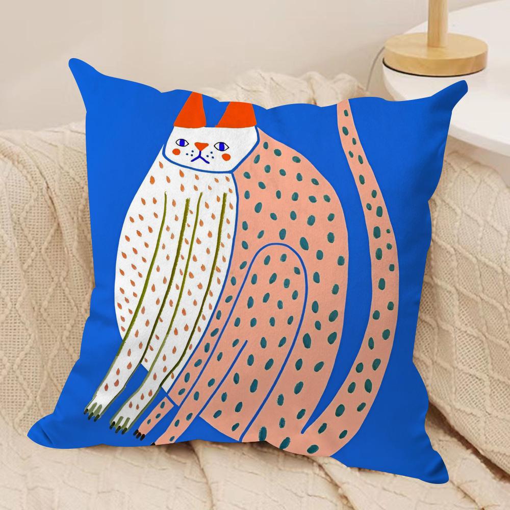 Animal leopard Cushion Cover Silky Short Plush Double-Sided Printed Pillow Case for Sofa All Seasons Home Decor Gift