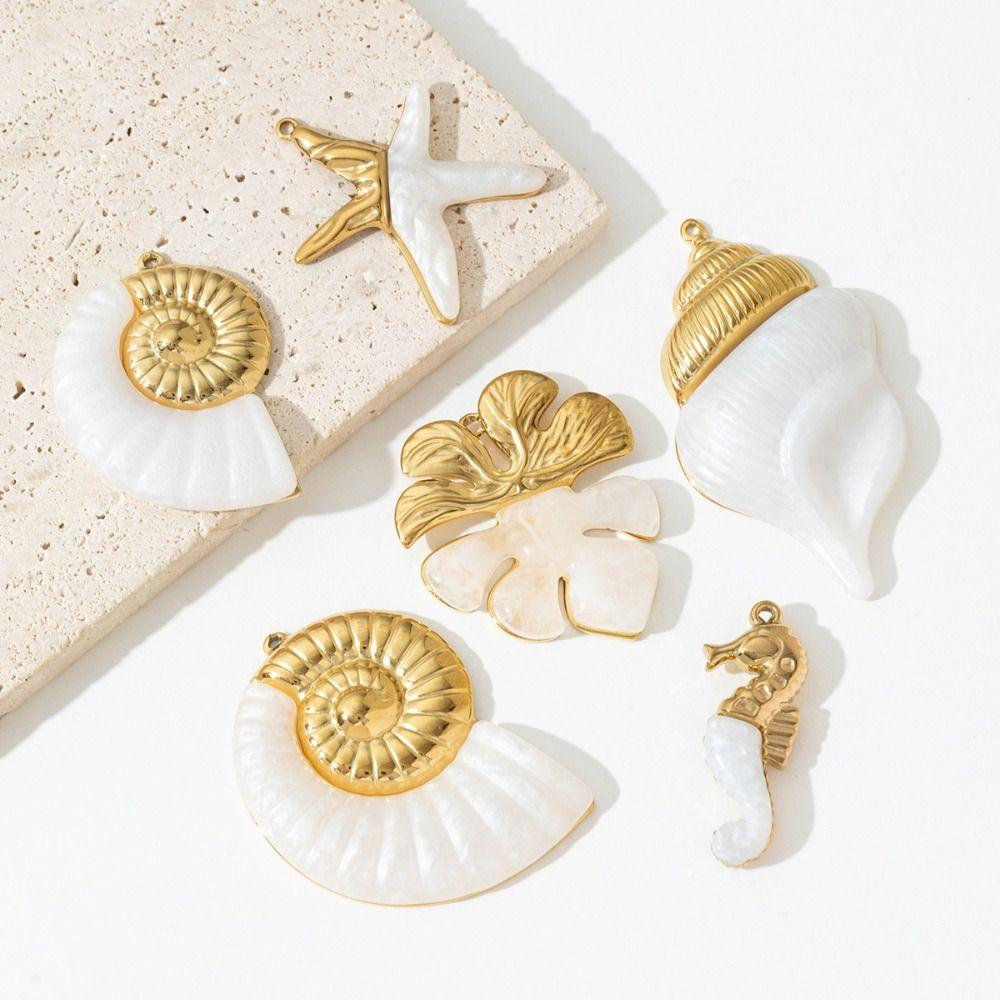 Ocean Theme Starfish Charms Pendants Large Size Conch Charm Pendant For Jewelry Making