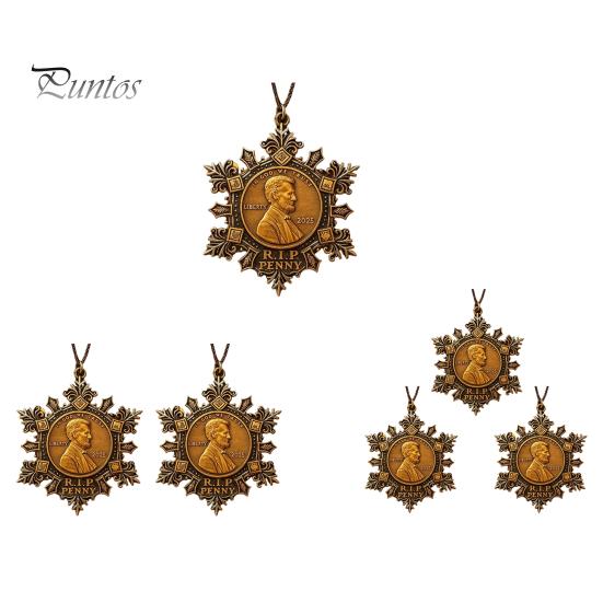 Unique Holiday Collectible Final Cent Memorial Snowflake Ornament Historical US Legacy Commemorative Vintage-Style Last Penny Keepsake for Collectors