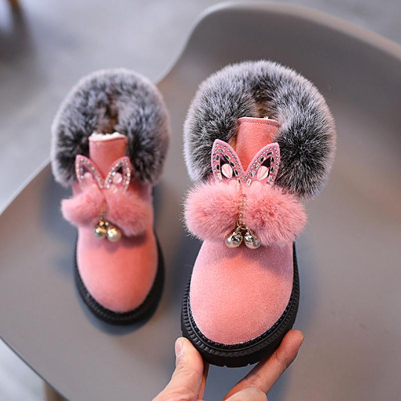 

Зимние ботинки для девочек, зимние ботинки принцессы, кожаные спортивные туфли для девочек, теплые ботинки, модные детские кроссовки с мягкой подошвой 30 розовый