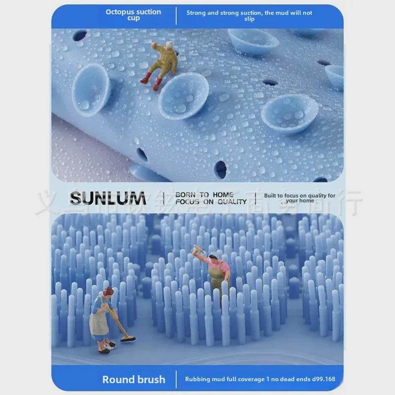 Round Non-Slip Silicone Back Scrub Brush with Suction Cup for Massage and Exfoliation