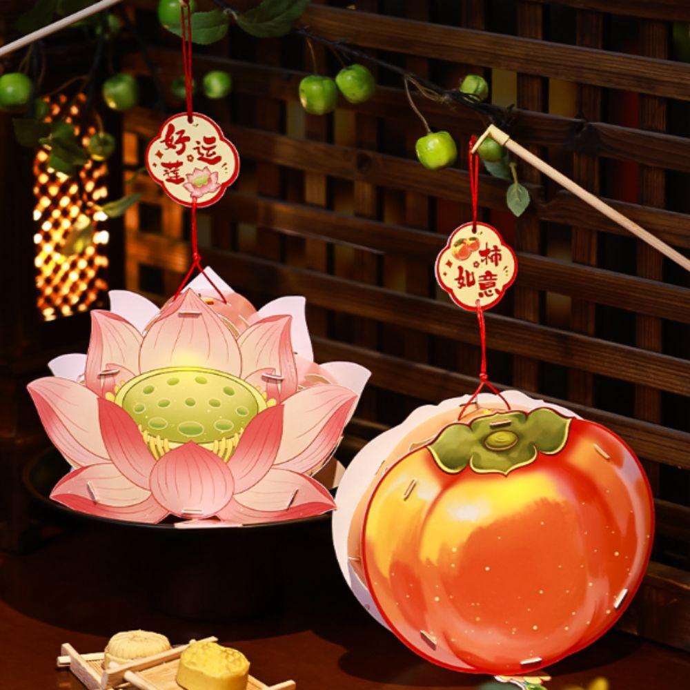 Decorative with Tassel Mid-Autumn Festival Lantern Fruit Handheld Lantern Flower Lanterns  Kids
