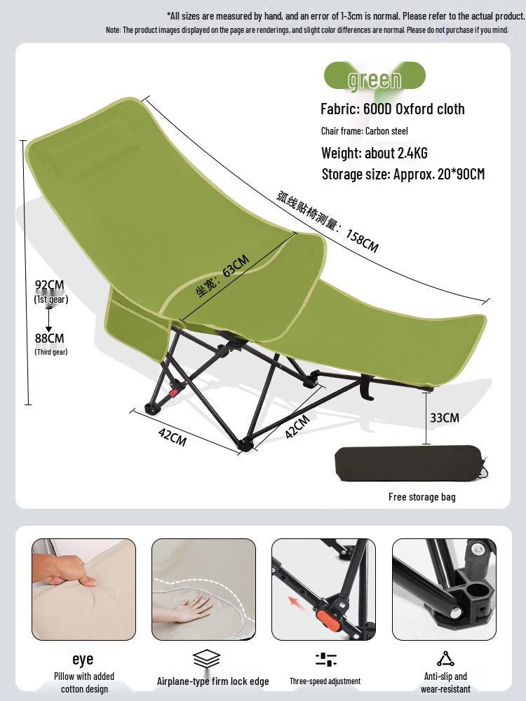 Adjustable Portable Moon Chair: Outdoor Folding Recliner for Camping, Beach, Fishing & Picnic