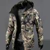 Jacket Warm Military Style Woolen Men Camouflage Print Zipper Design Outer Wear for Dating