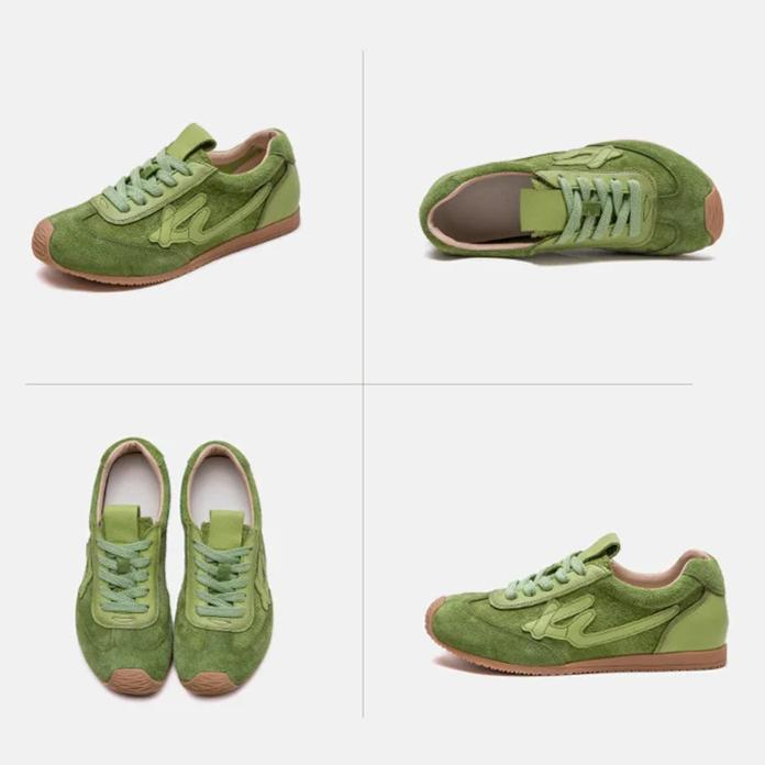 Johnature Genuine Leather Sneakers Casual Sports Shoes Soft Soled Comfortable Retro Women's Flat Shoes