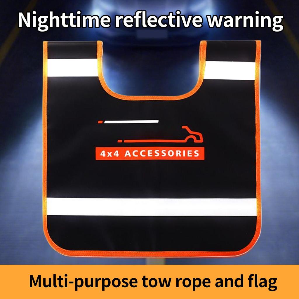 Safety Flags for Trucks Reflective Trailer Flag Rescue Equipment Anti-Rebound Waterproof Sign for Towing Rope Truck Trailer RV