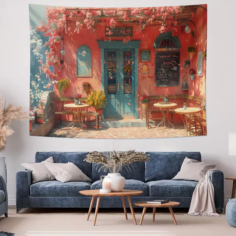 Romantic Style Flower Shop Exquisite Tapestry Design Wall Hanging Artistic Choice for Decor