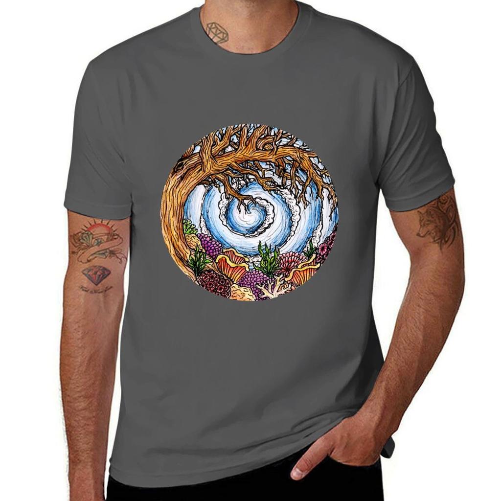 Underwater Forest Tshirt Basic Short Sleeve Tshirt For Men