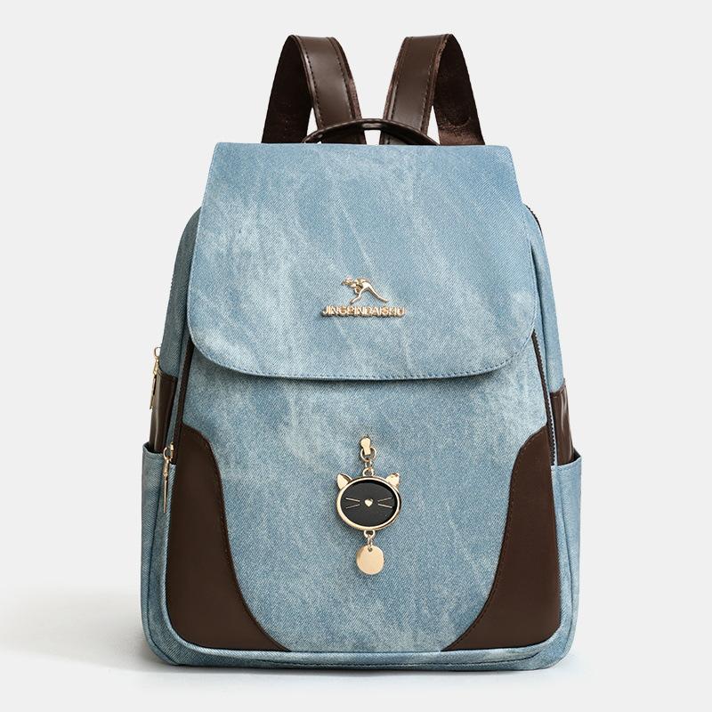 Schoolbag new backpack women's travel lightweight versatile soft leather women's backpack large capacity casual backpack