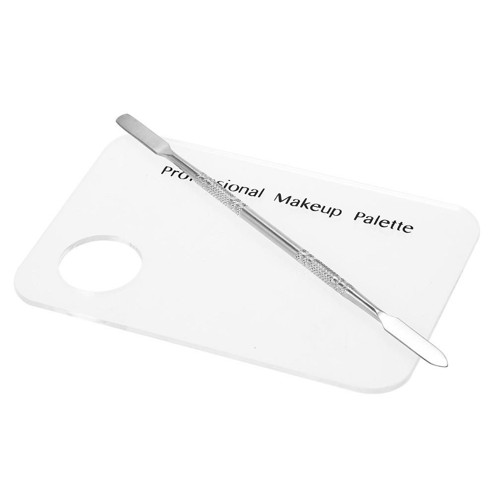 Stainless Steel Nail Art Palette With Spatula Tool Stainless Steel Palette  For Pigment Blending