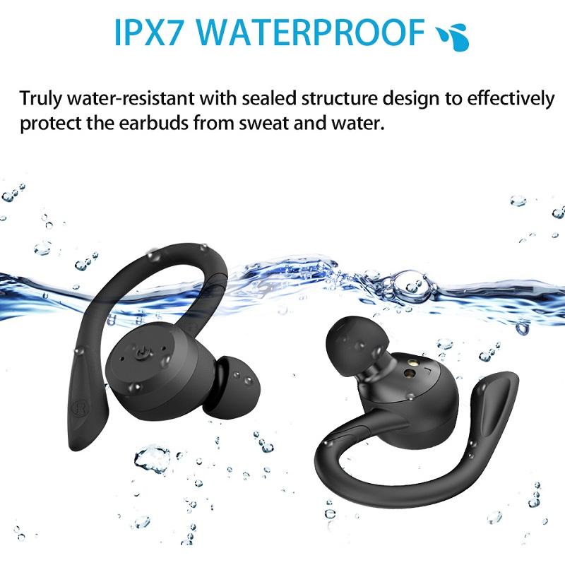 20 Ore di Autonomia Impermeabile per il Nuoto Auricolare Bluetooth Stile Doppio Indosso Sportivo Cuffia Wireless TWS Auricolari Ipx7 Stereo