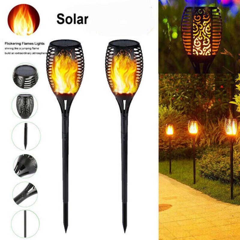 Solar Flame Torch Light with Sensor, 12 LED for Outdoor Decor and Landscape