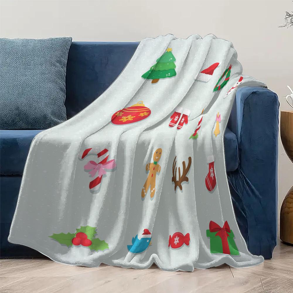 TU Soft Flannel Throw Blanket Cozy Warm Plush Sherpa Blanket Home Decor Gift Holiday Christmas Winter Bedspread Quilt