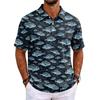 Men's Polo Shirt Short Sleeve Relaxed Fit Casual Top with Hawaiian Style Print and Lightweight Fabric for Daily Wear