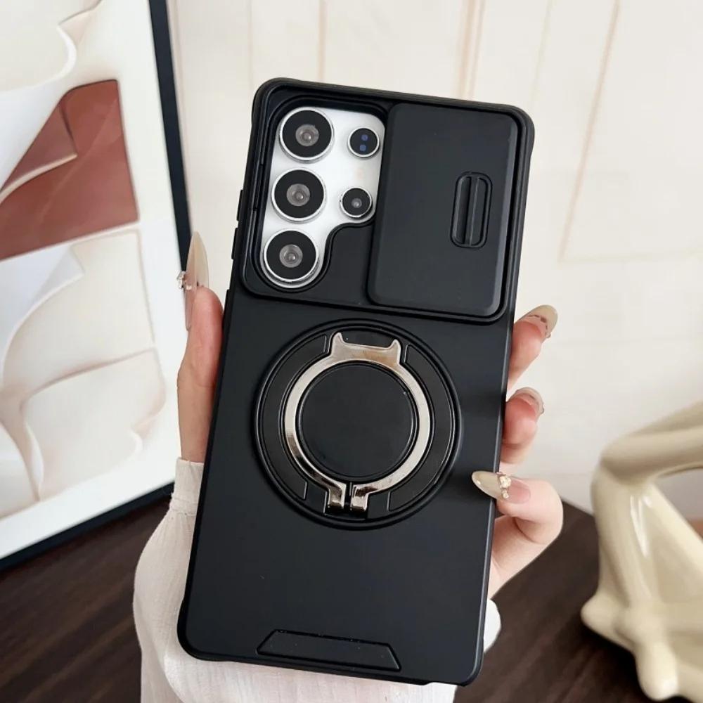 Military Armor Slide Camera Protection Magnetic Bracket Case For Samsung S26 S25 FE S24 S23 S25 Ultra S22 Plus S21 A56 A36 Cover