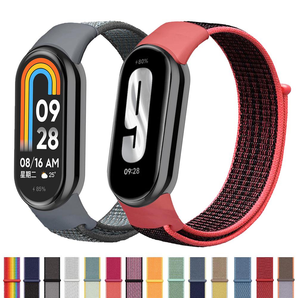 Watch band for Mi Band 8 9 Strap Bracelet Wristband Correa Nylon Loop Replacement sport pulsera watchband for xiaomi Miband 8