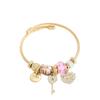 Gold Bracelet DIY Fashion Oil Drop Pendant Adjustable Open Bracelet for Women