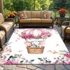 Crystal Velvet Rug Baby Elephant Hot Air Balloon Pink Rose Pattern Nursery Room Carpet Soft Cute Animal Theme Floor Mat