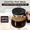 Yungyan 2 Pcs 16 oz Coffee Pot Mug with Spill Proof Lid Unique Coffee Mugs Novelty Funny Cool Coffee Mug That Friends Coworkers Will Talk About for