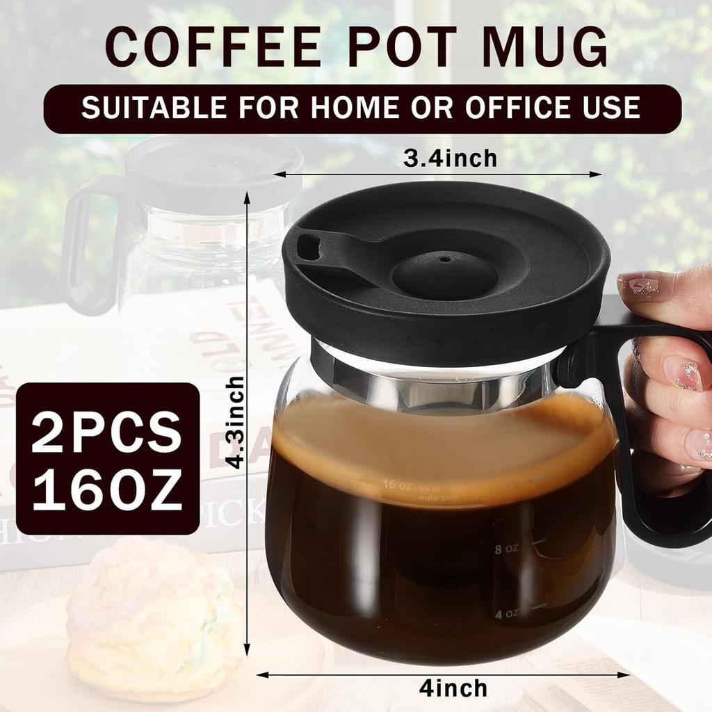 Yungyan 2 Pcs 16 oz Coffee Pot Mug with Spill Proof Lid Unique Coffee Mugs Novelty Funny Cool Coffee Mug That Friends Coworkers Will Talk About for