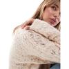 Foreign Trade Pure Yuan Short Loose British As Hole Mesh Spring Round Neck Long Sleeve Women Pullover Knitted Sweater