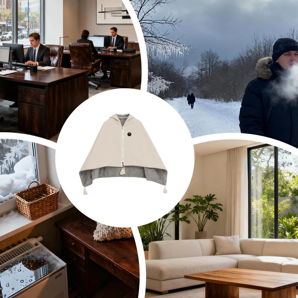 Portable Heated Shawl 3-Level Safe Portable Soft Heating Throw Women Wearable Heated Blanket For Couch Sofa Home Dorm Offices