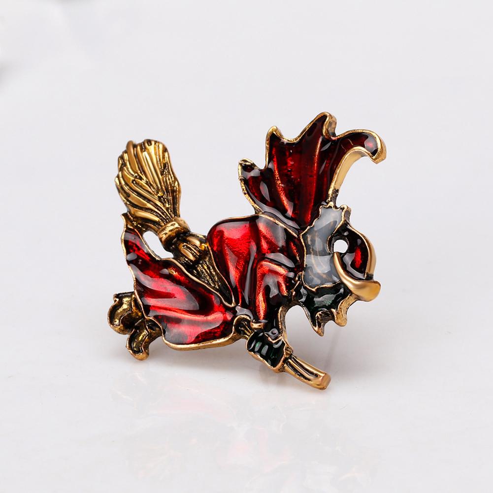 Fashion Funny Halloween Mop Witch Brooches High-end Breastpin for Women
