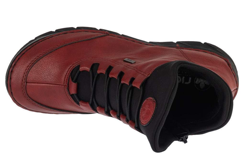 RIEKER Booties, Womens Red Lace-up Shoes