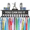 Durable Wall Mount Medal Display Stand Metal Large Capacity Medal Hooks Medal Storage Rack for Racing Sports Karate