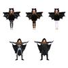 Costume Unisex da Pipistrello Vampiro per Bambini, Tuta con Cappuccio, Guanti, Pantaloni, Costume Cosplay di Halloween, Set Costume da Pipistrello