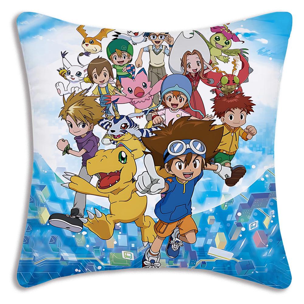 Anime For D-Digimons Pillow Covers Cartoon Sofa Decorative Home Double-sided Printing Short Plush Cute Cushion Cover
