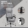 Office Chair with Massage and Heat, Microfibre Reclining Computer Desk Chair with Footrest and Adjustable Height, Swivel Wheels for Home Office, Grey