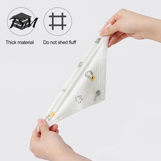 Reusable Dishwashing Cloth 50/100/200Pcs/Roll Kitchen Paper Towel Super Water Oil Absorbent Wet Dry Dual Soft Use Food Grade Tear-off Washable